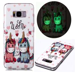 Couple Unicorn Noctilucent Soft TPU Back Cover for Samsung Galaxy S8