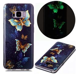 Golden Butterflies Noctilucent Soft TPU Back Cover for Samsung Galaxy S8