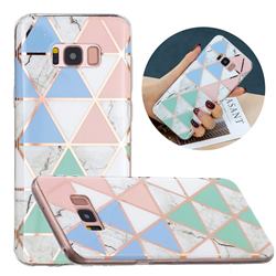 Fresh Triangle Painted Marble Electroplating Protective Case for Samsung Galaxy S8