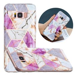 Purple and White Painted Marble Electroplating Protective Case for Samsung Galaxy S8