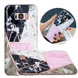 Pink and Black Painted Marble Electroplating Protective Case for Samsung Galaxy S8