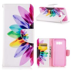 Seven-color Flowers Leather Wallet Case for Samsung Galaxy S8
