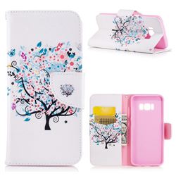 Colorful Tree Leather Wallet Case for Samsung Galaxy S8