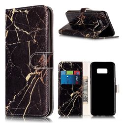 Black Gold Marble PU Leather Wallet Case for Samsung Galaxy S8