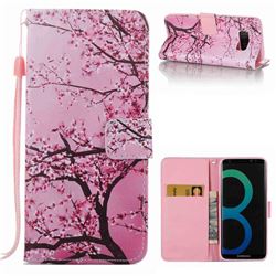 Cherry Tree Leather Wallet Phone Case for Samsung Galaxy S8