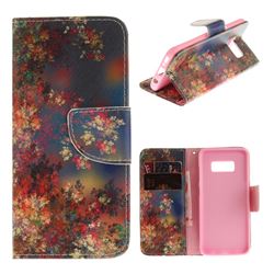 Colored Flowers PU Leather Wallet Case for Samsung Galaxy S8