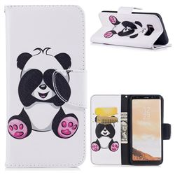 Lovely Panda Leather Wallet Case for Samsung Galaxy S8