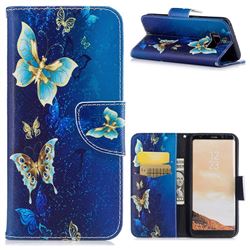Golden Butterflies Leather Wallet Case for Samsung Galaxy S8