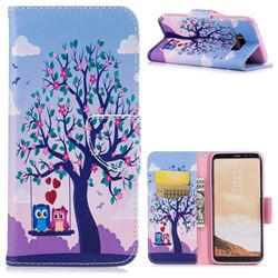 Tree and Owls Leather Wallet Case for Samsung Galaxy S8