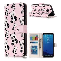 Cute Panda 3D Relief Oil PU Leather Wallet Case for Samsung Galaxy S8