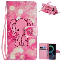 Pink Elephant PU Leather Wallet Case for Samsung Galaxy S8