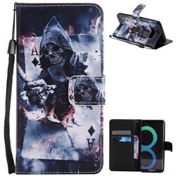 Skull Magician PU Leather Wallet Case for Samsung Galaxy S8