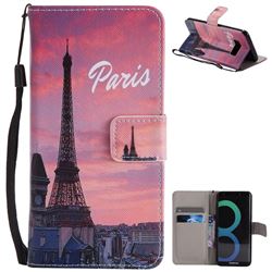 Paris Eiffel Tower PU Leather Wallet Case for Samsung Galaxy S8