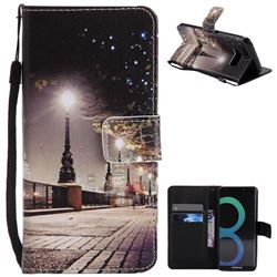 City Night View PU Leather Wallet Case for Samsung Galaxy S8