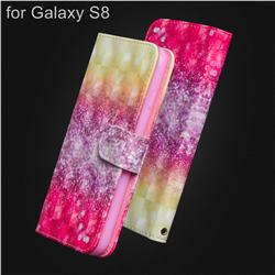 Gradient Rainbow 3D Painted Leather Wallet Case for Samsung Galaxy S8