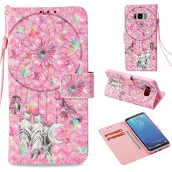 Flower Dreamcatcher 3D Painted Leather Wallet Case for Samsung Galaxy S8
