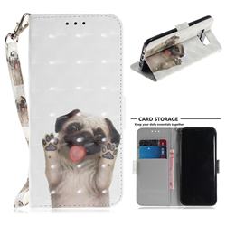 Pug Dog 3D Painted Leather Wallet Phone Case for Samsung Galaxy S8