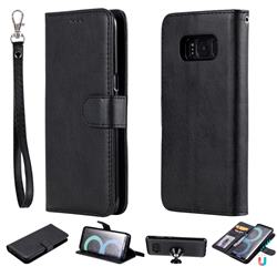 Retro Greek Detachable Magnetic PU Leather Wallet Phone Case for Samsung Galaxy S8 - Black