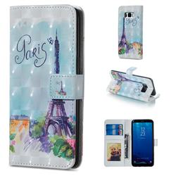 Paris Tower 3D Painted Leather Phone Wallet Case for Samsung Galaxy S8
