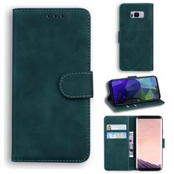 Retro Classic Skin Feel Leather Wallet Phone Case for Samsung Galaxy S8 - Green