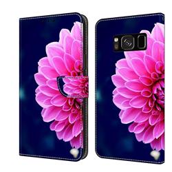 Pink Petals Crystal PU Leather Protective Wallet Case Cover for Samsung Galaxy S8