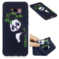 Bamboo Panda 3D Embossed Relief Black Soft Back Cover for Samsung Galaxy S8 Plus S8+