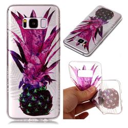 Purple Pineapple Super Clear Flash Powder Shiny Soft TPU Back Cover for Samsung Galaxy S8 Plus S8+