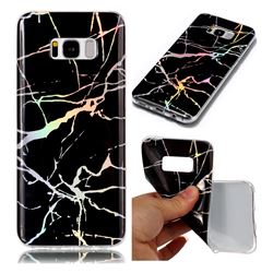 Color Plating Marble Pattern Soft TPU Case for Samsung Galaxy S8 Plus S8+ - Black