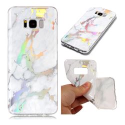 Color Plating Marble Pattern Soft TPU Case for Samsung Galaxy S8 Plus S8+ - White
