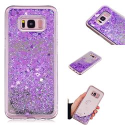 Glitter Sand Mirror Quicksand Dynamic Liquid Star TPU Case for Samsung Galaxy S8 Plus S8+ - Purple