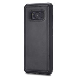 Luxury Shatter-resistant Leather Coated Phone Back Cover for Samsung Galaxy S8 Plus S8+ - Black