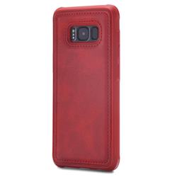Luxury Shatter-resistant Leather Coated Phone Back Cover for Samsung Galaxy S8 Plus S8+ - Red