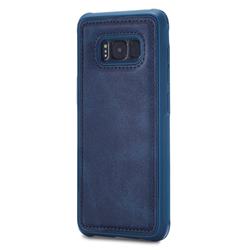 Luxury Shatter-resistant Leather Coated Phone Back Cover for Samsung Galaxy S8 Plus S8+ - Blue
