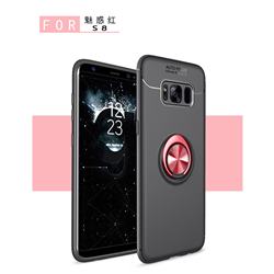 Auto Focus Invisible Ring Holder Soft Phone Case for Samsung Galaxy S8 Plus S8+ - Black Red