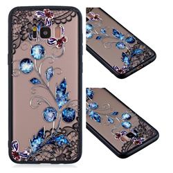 Butterfly Lace Diamond Flower Soft TPU Back Cover for Samsung Galaxy S8 Plus S8+