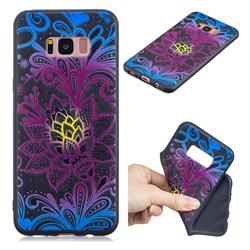 Colorful Lace 3D Embossed Relief Black TPU Cell Phone Back Cover for Samsung Galaxy S8 Plus S8+