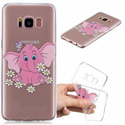Tiny Pink Elephant Clear Varnish Soft Phone Back Cover for Samsung Galaxy S8 Plus S8+