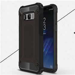 King Kong Armor Premium Shockproof Dual Layer Rugged Hard Cover for Samsung Galaxy S8 Plus S8+ - Black Gold