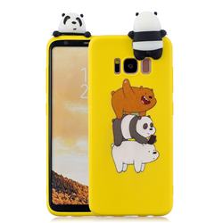 Striped Bear Soft 3D Climbing Doll Soft Case for Samsung Galaxy S8 Plus S8+