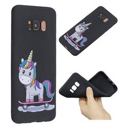 Skateboard Unicorn Anti-fall Frosted Relief Soft TPU Back Cover for Samsung Galaxy S8 Plus S8+