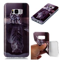 Cat and Tiger Soft TPU Cell Phone Back Cover for Samsung Galaxy S8 Plus S8+