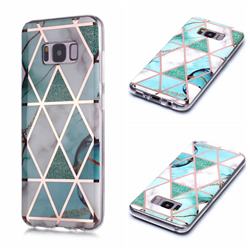 Green White Galvanized Rose Gold Marble Phone Back Cover for Samsung Galaxy S8 Plus S8+