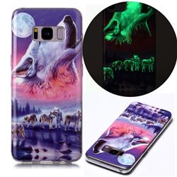 Wolf Howling Noctilucent Soft TPU Back Cover for Samsung Galaxy S8 Plus S8+