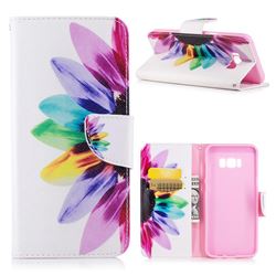 Seven-color Flowers Leather Wallet Case for Samsung Galaxy S8 Plus S8+