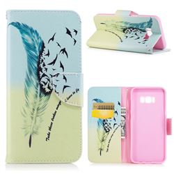 Feather Bird Leather Wallet Case for Samsung Galaxy S8 Plus S8+