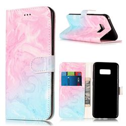 Pink Green Marble PU Leather Wallet Case for Samsung Galaxy S8 Plus S8+
