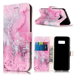 Pink Seawater PU Leather Wallet Case for Samsung Galaxy S8 Plus S8+