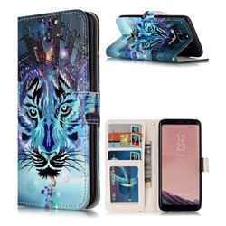 Ice Wolf 3D Relief Oil PU Leather Wallet Case for Samsung Galaxy S8 Plus S8+