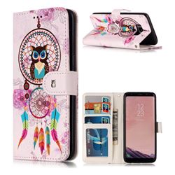 Wind Chimes Owl 3D Relief Oil PU Leather Wallet Case for Samsung Galaxy S8 Plus S8+