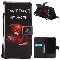 Angry Bear PU Leather Wallet Case for Samsung Galaxy S8 Plus S8+